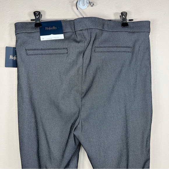 NEW SIZE 16 RAFAELLA DRESS PANTS BLACK BLUE PULL ON STRETCH FABRIC GOLD ACCENT - Picture 10 of 14